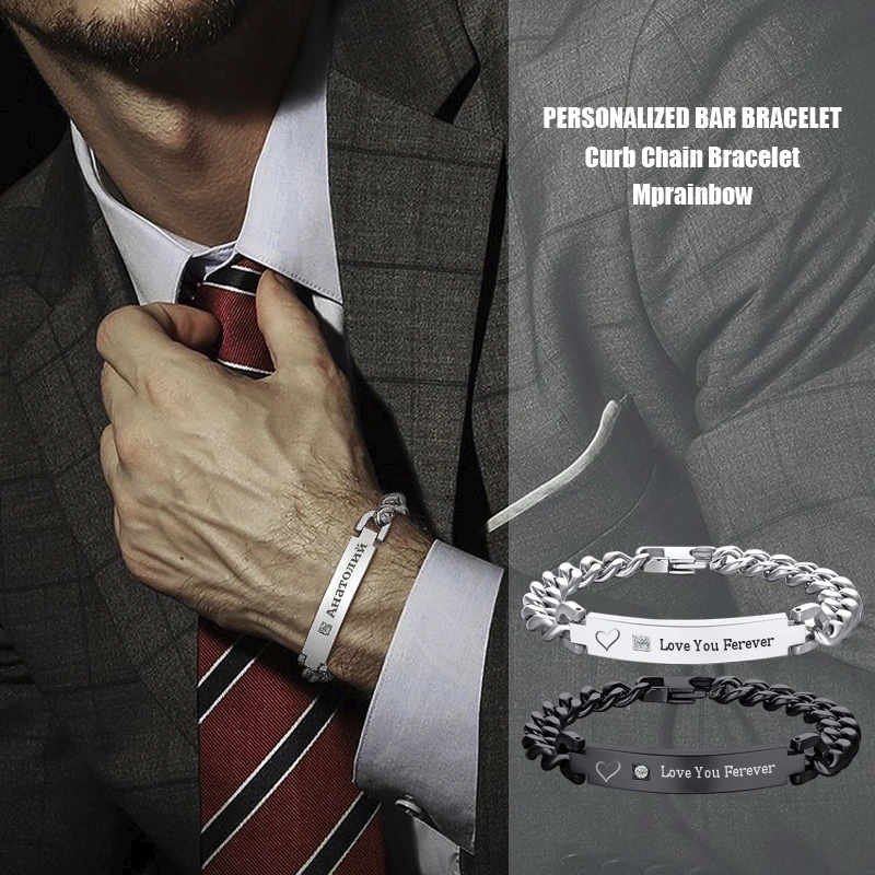 Персонализированные барные браслеты браслет из стали с гравировкой на