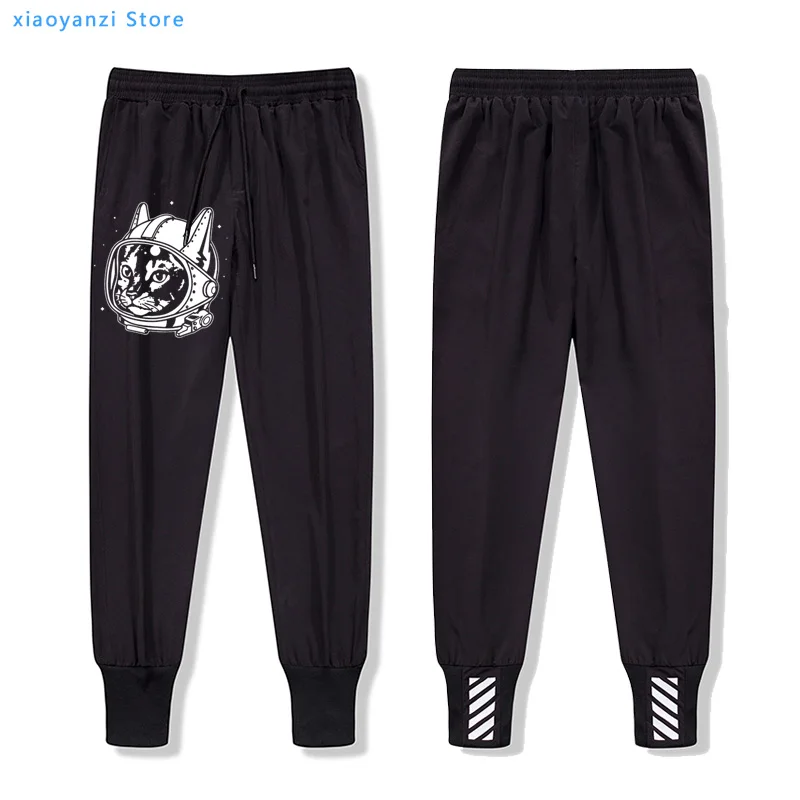 Мужские и женские спортивные штаны с принтом космоса кота длинные брюки