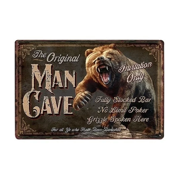 

Мужская пещера, металлический жестяной знак, винтажный настенный постер 20 х30 см