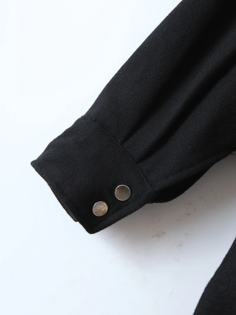 

Women Plus Size Black Jackets Autumn Pockets Cotton Outwear Loose Casual Female Turn Down Collar Jacket Coat XZ2591