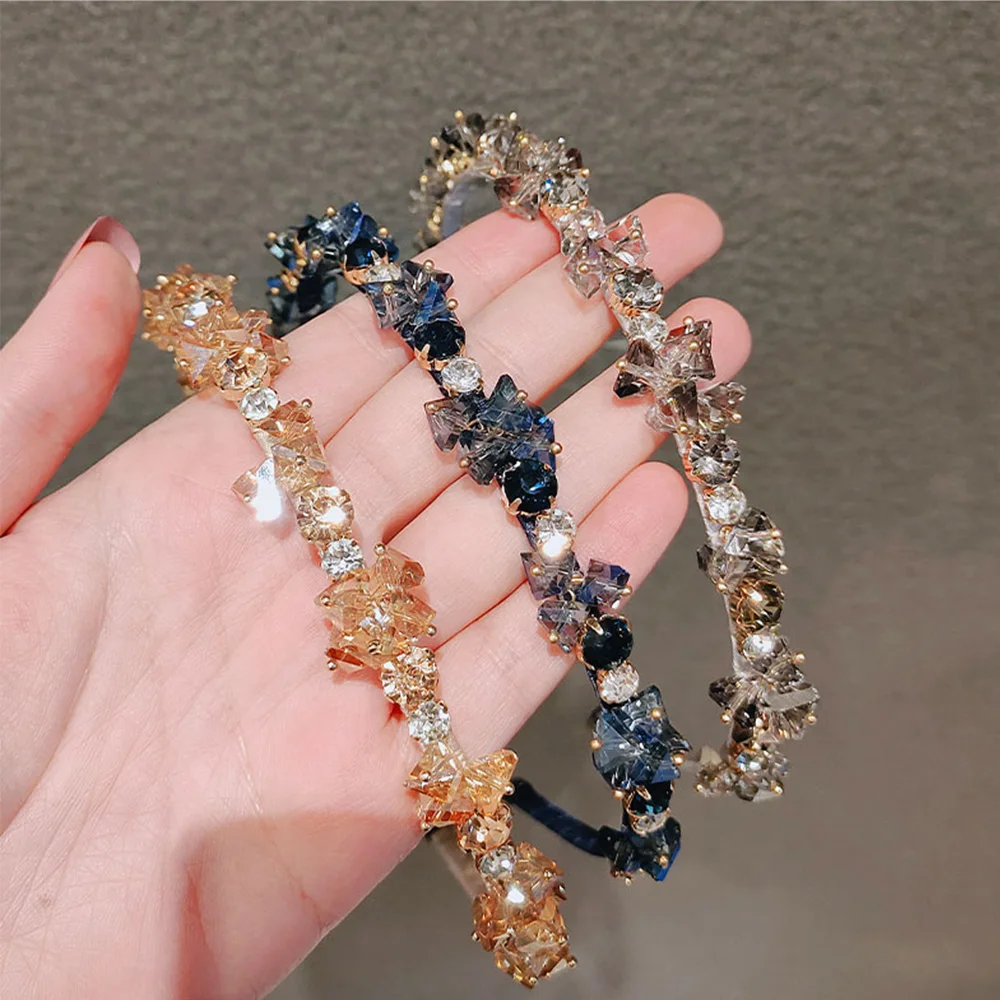 Luxury Crystal Hairband Rhinestone Retro Headbands French Elegant Hair Hoop Headband Thin Accessories |
