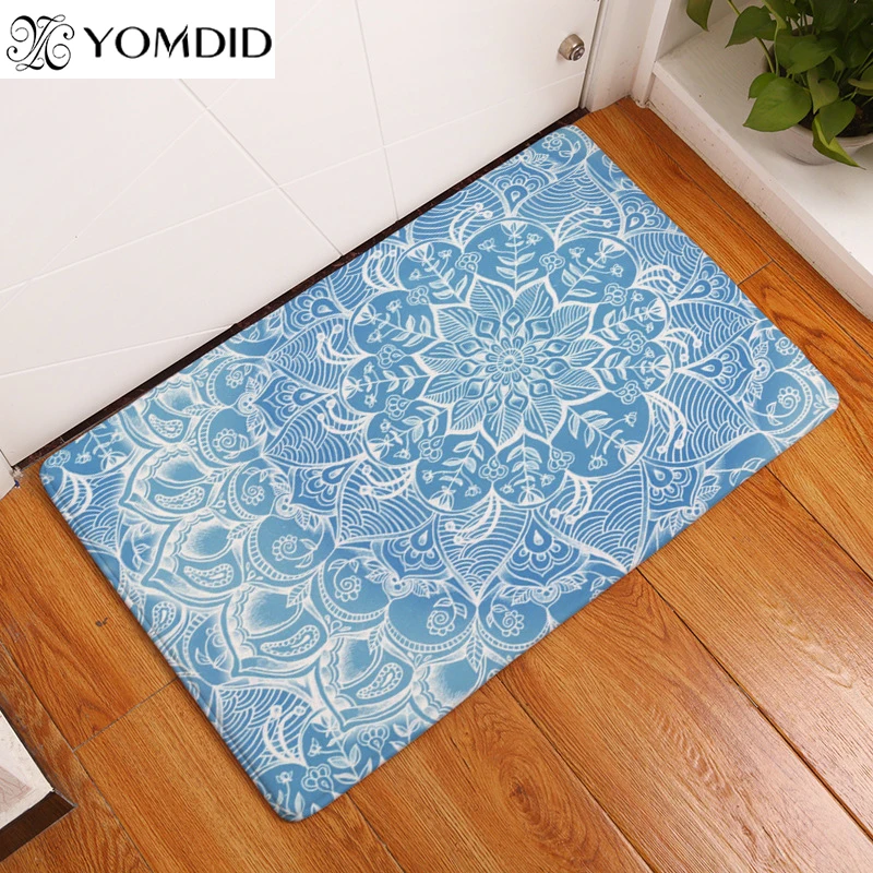 Коврики с принтом мандалы коврик цветочным нескользящий для кухни ванной