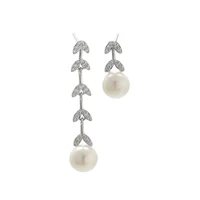 s925 sterling silver pearl earrings female fashion asymmetric earrings female diy accessories handmade silver jewelry
