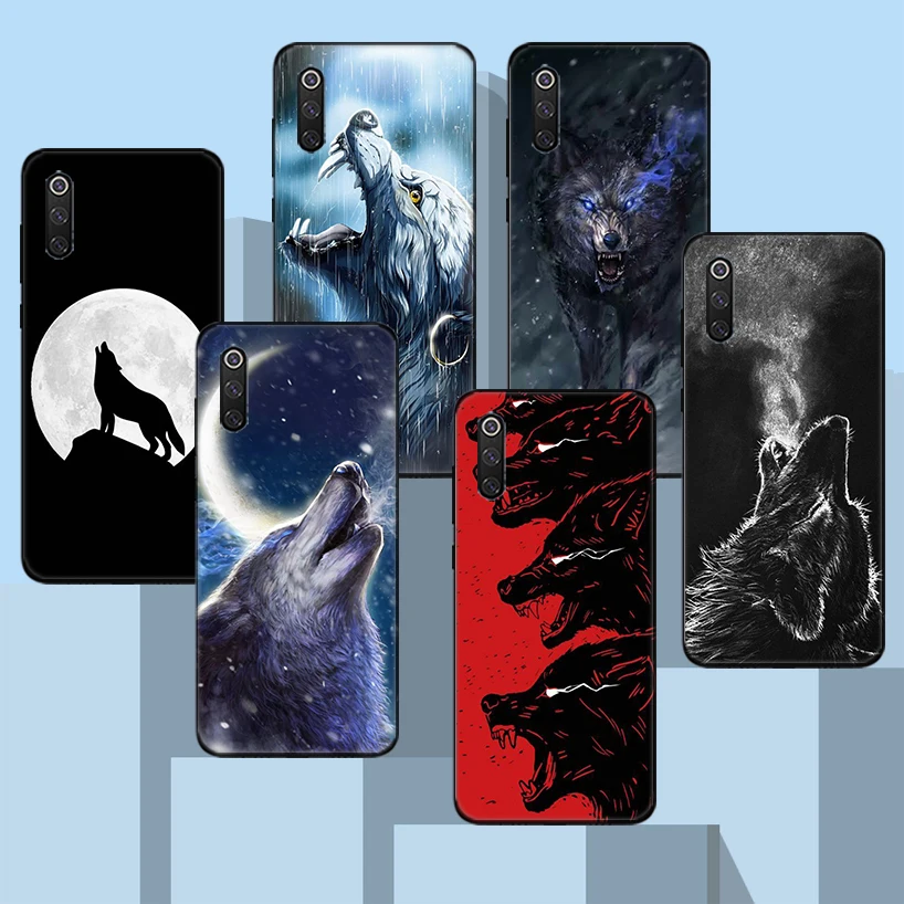

Angry Animal Wolf Fierce Black Phone Case For Xiaomi Redmi Note 10 Pro 10S 9S 8T 7 8 9 9A 9C 9T 8A 7A 6A 5 6 Cover Capa Housing
