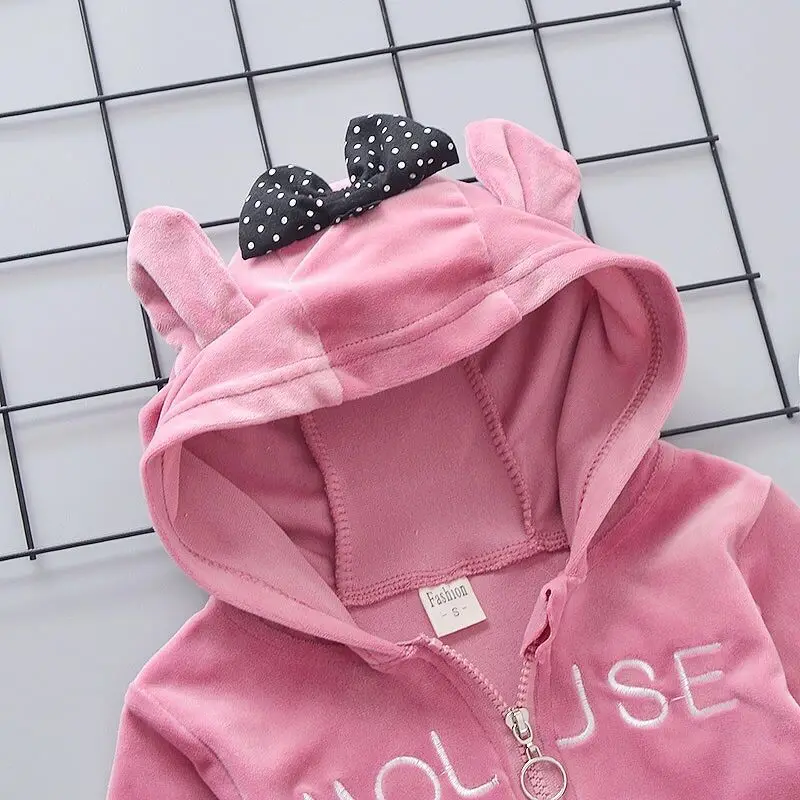 Комплект одежды для маленьких девочек Свитер Однотонный свитер с капюшоном и