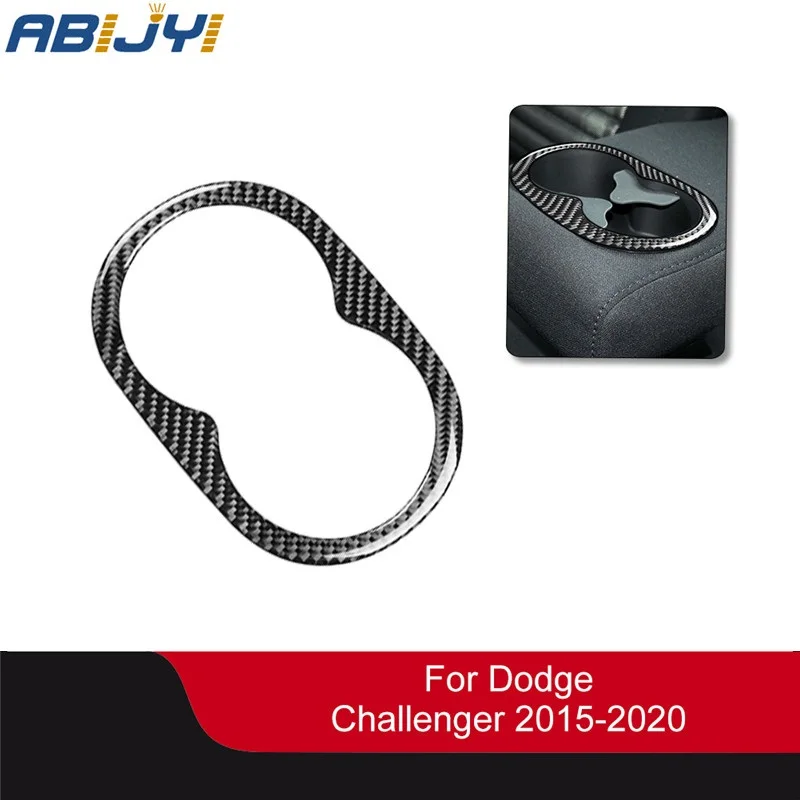 

Car Accessories Black/Red Carbon Fiber Car Stickers Rear Handrail Cup Holder For Dodge Challenger 2015-up