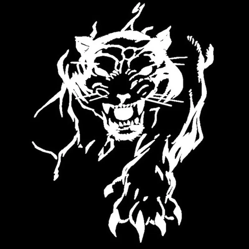 

Mighty Tiger Cover Scratch Sticker High Quality Car Decoration Personality PVC Waterproof Decal Black/White, 15cm*20cm