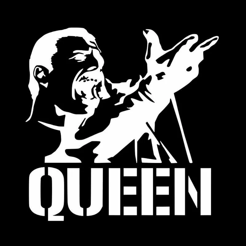 Volkrays Creative Car Sticker Queen American Singer Freddie Mercury Accessories Reflective Vinyl Decal Black/Silver 14cm*14cm | Автомобили