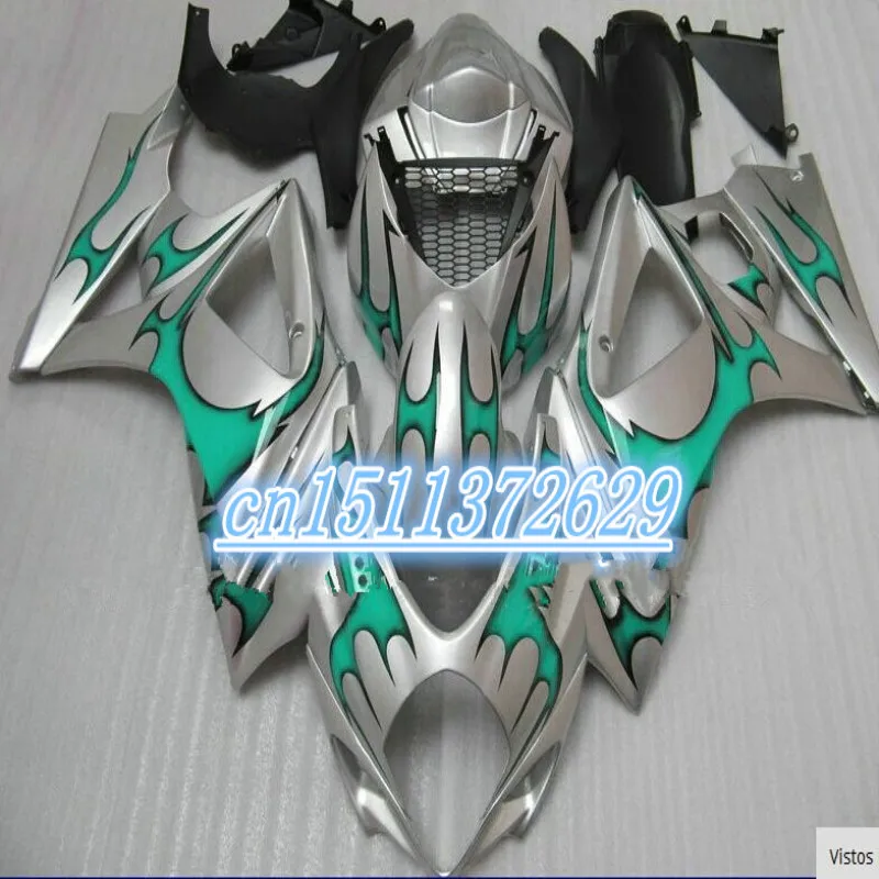 

Personalizado para 2007 K70708 GSXR1000 kit de carenados 2008 GSX-R1000 07 08 verde oscuro plata con for SUZUKI 2007 2008 sky