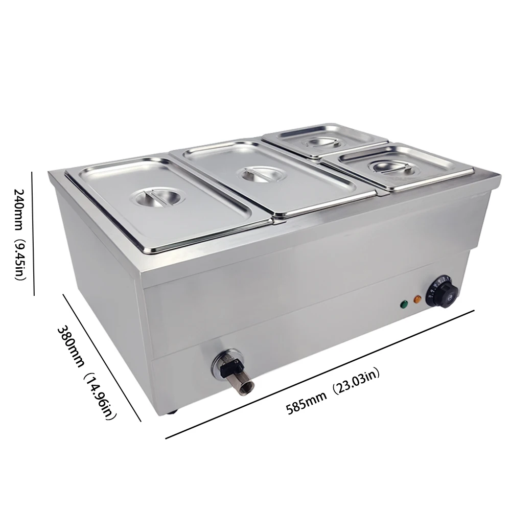 1500 Вт четыре контейнера Bain Marie буфет подогреватель еды коммерческий автоматический суп горшок Ресторан приготовление пищи Bain Marie