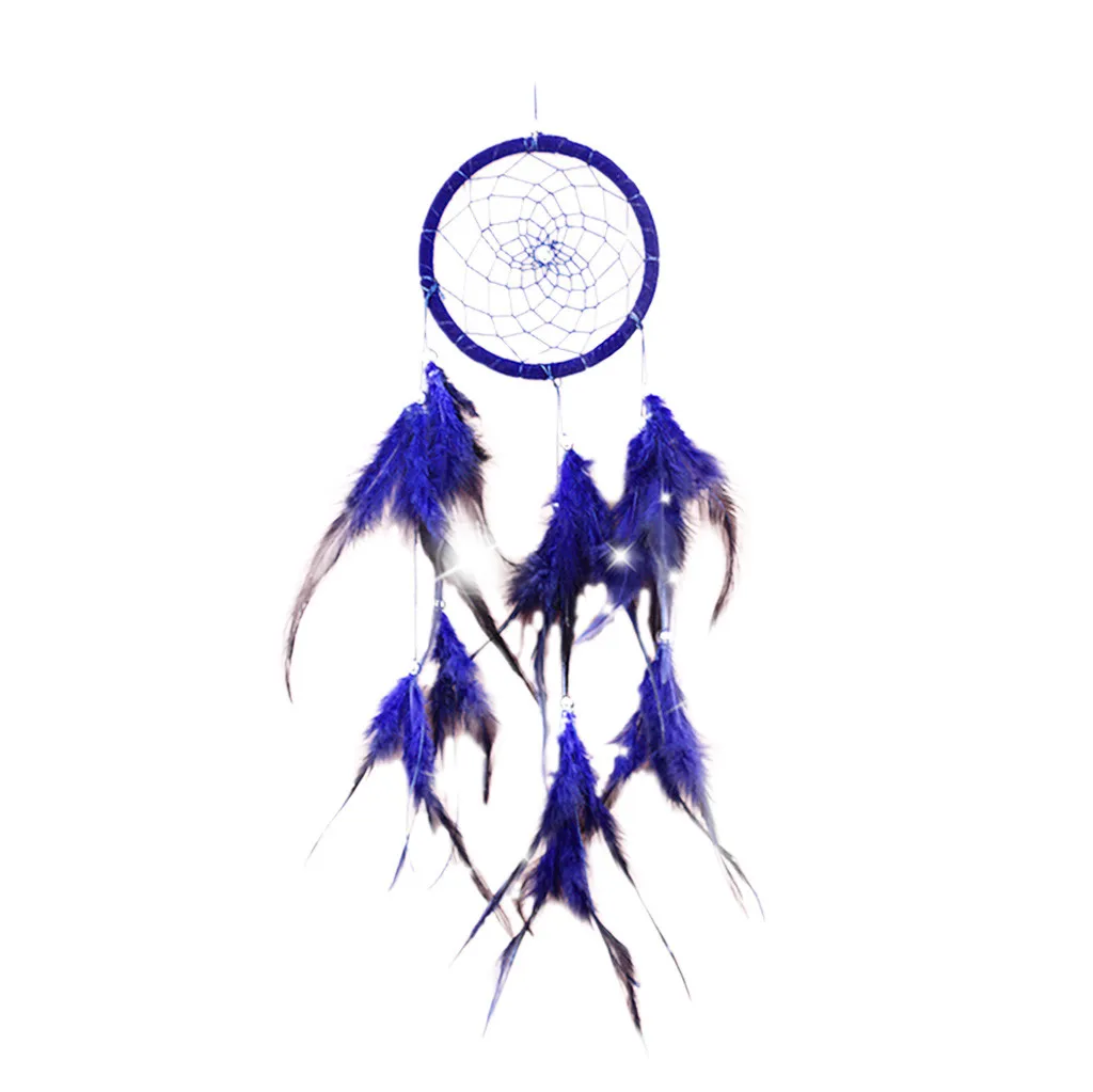 

New Heart Dream Catcher Home Pendant Decoration Wind Bells Wall Hanging Catching Monternet Home Decor Feathers Handmade