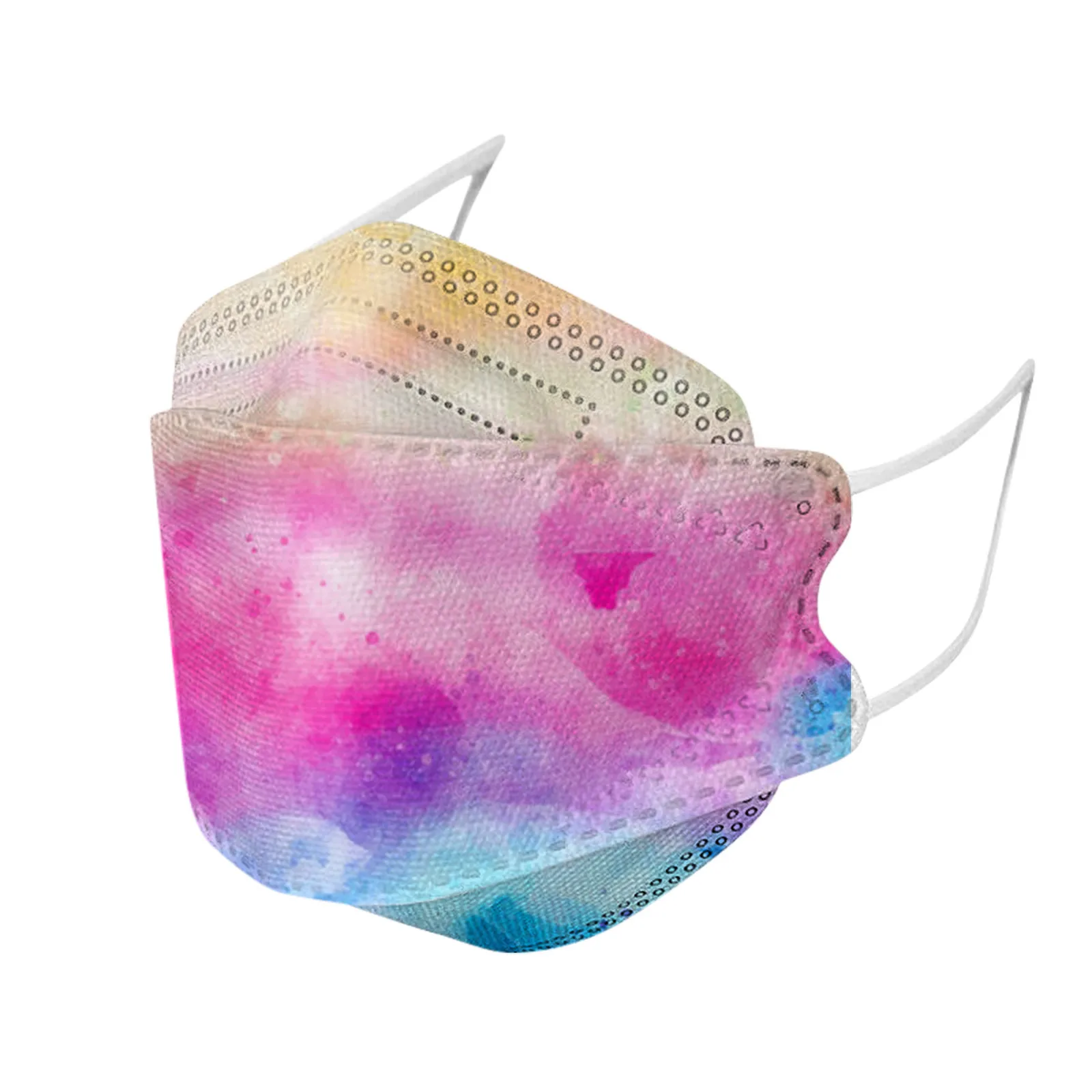 Маска для взрослых одноразовая трехслойная с принтом тай-дай 10 шт. |