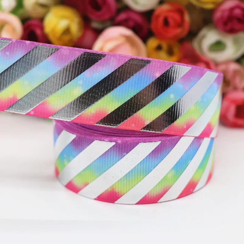 Лента с серебристыми диагональными полосками 10 ярдов 1 дюйм 25 мм аксессуары