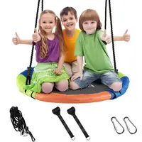 Kids Playground Swing Set  Tree Swing Flying Rope Round Swing Adjustable Rope Children Adults Backyard Round Hanging Seat