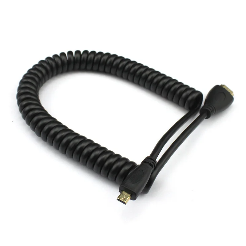 Высокоскоростной кабель Micro HDMI для с пружинным эластичным штекером мужчин и