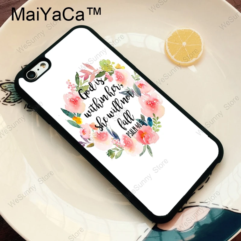 Чехол из ТПУ MaiYaCa Bible Qutoes Verse Belief God Jesus для iPhone 11 Pro MAX X XR XS MAX 6 6s 7 8 Plus 5S