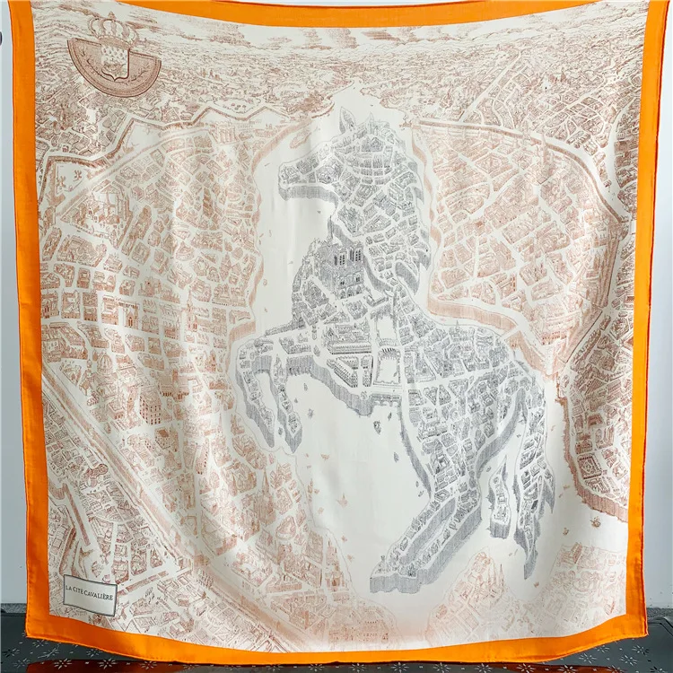 

Cashmere Scarf Women Luxury Brand 140 Scarfs For Women Square Horse Print Designer Pashmina Hand Rolled Cashmere Silk Scarf