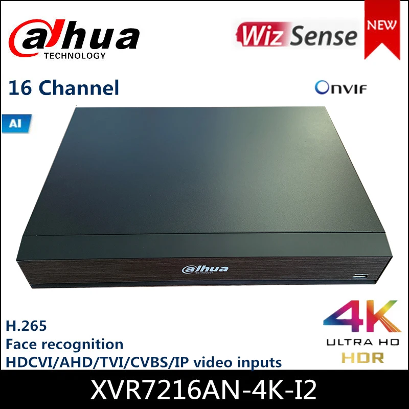 

16-канальный цифровой видеорегистратор Dahua AI, 16-канальный пента-брид 4K 1U WizSense, XVR7216AN-4K-I2 H.265 + распознавание лица
