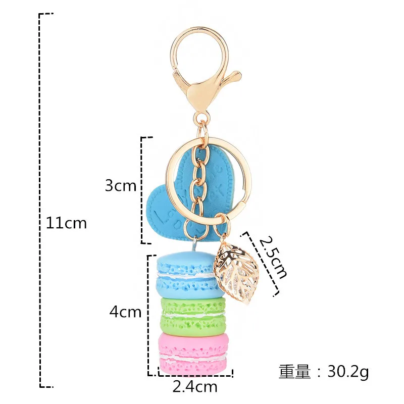 

Macaron Cake Key Chain Lanyard Love Heart Hollow Leaves Pendant Key Ring Wedding Party Gift Llaveros Para Mujer Keychain Charms