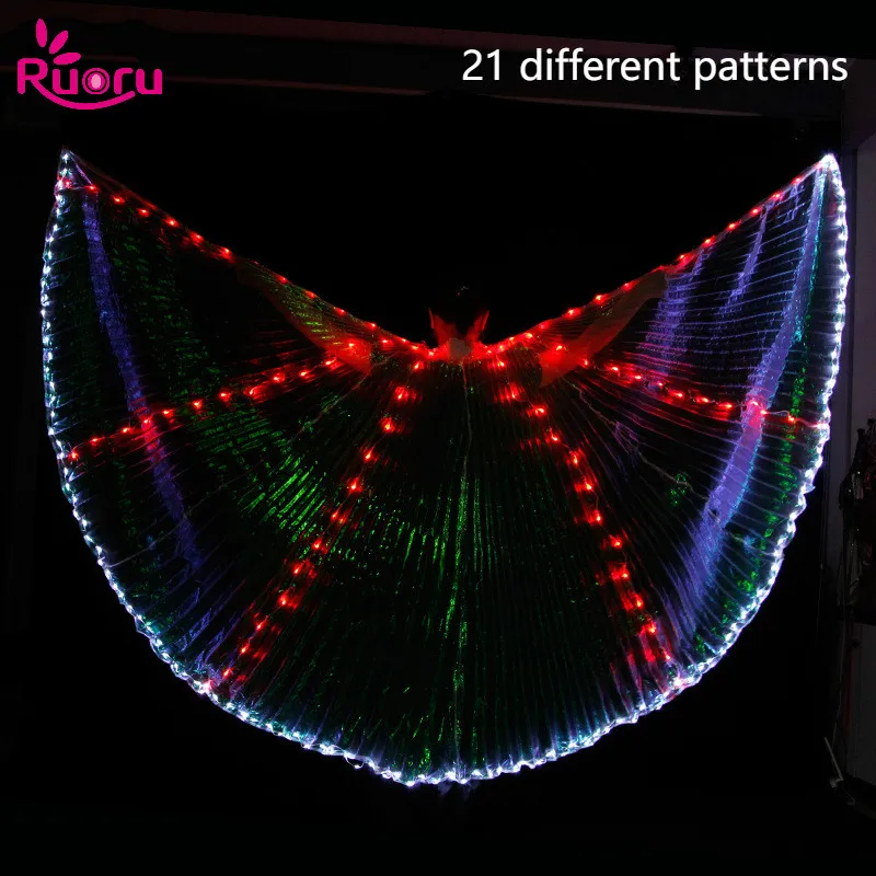 Ruoru Change 21 разные узоры для взрослых Светодиодные Крылья с регулируемой палочкой