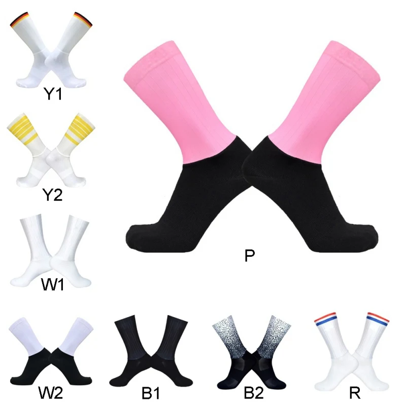 Противоскользящий силиконовый Летний Полосатый Носки дышащие велосипедные