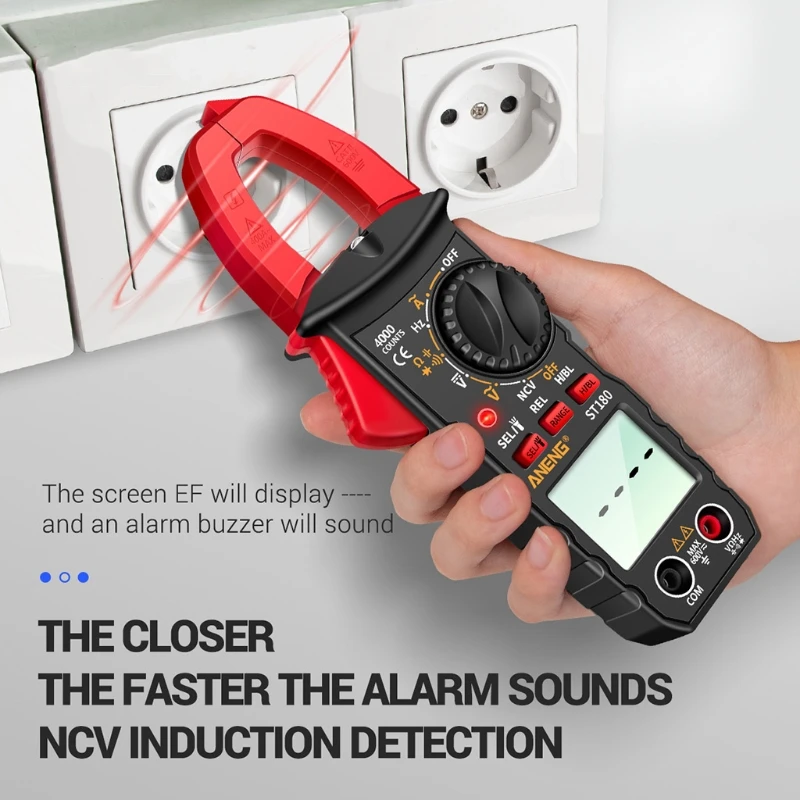 ST180 Multimeter Digital Clamp Meter 4000 Counts Ammeter Voltmeter Automotive Amplifier Capacitance NCV Ohm Test C7AC | Инструменты