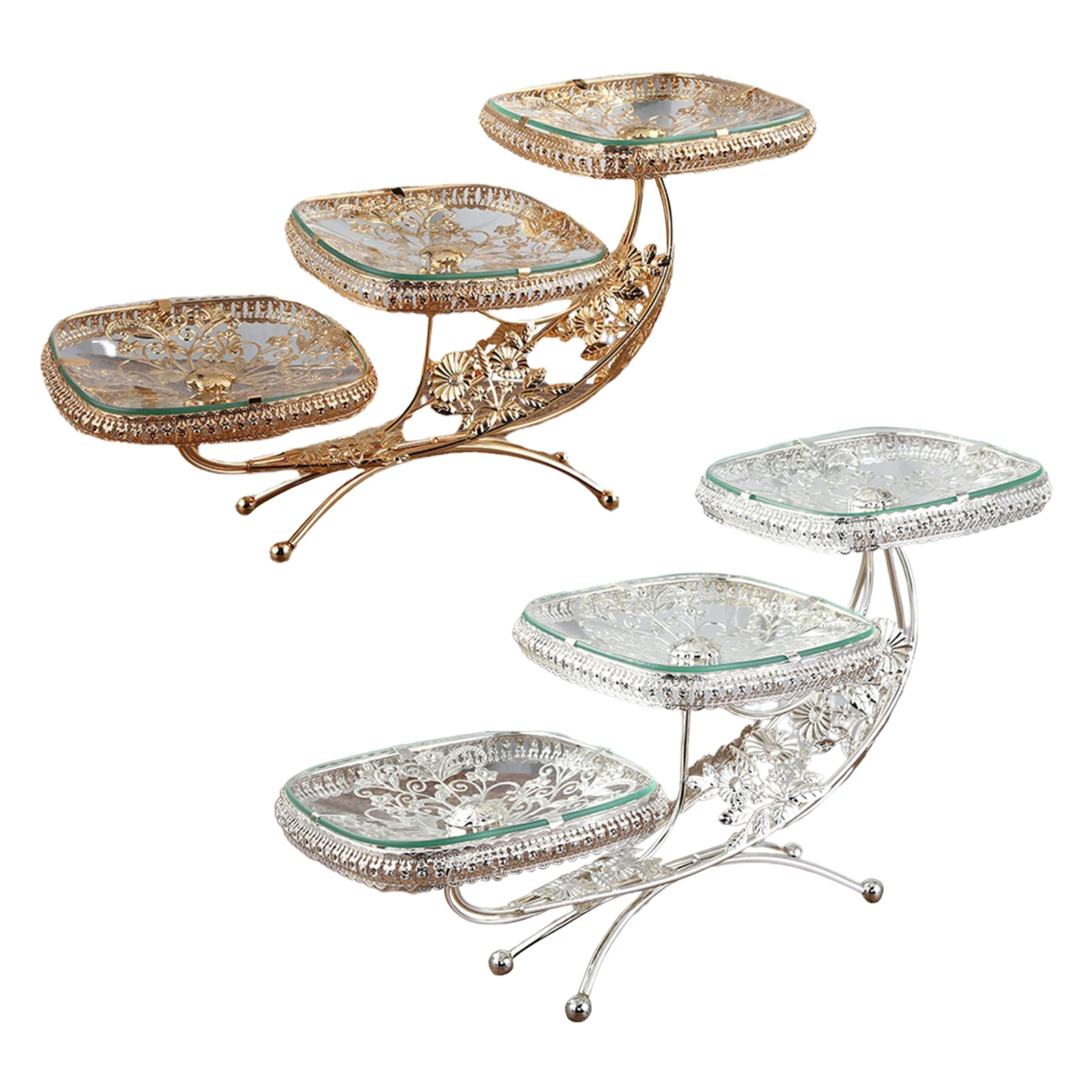 

Fruit Bowl 3 Tier Serving Plate Dessert Cupcake Dining Countertop Gift