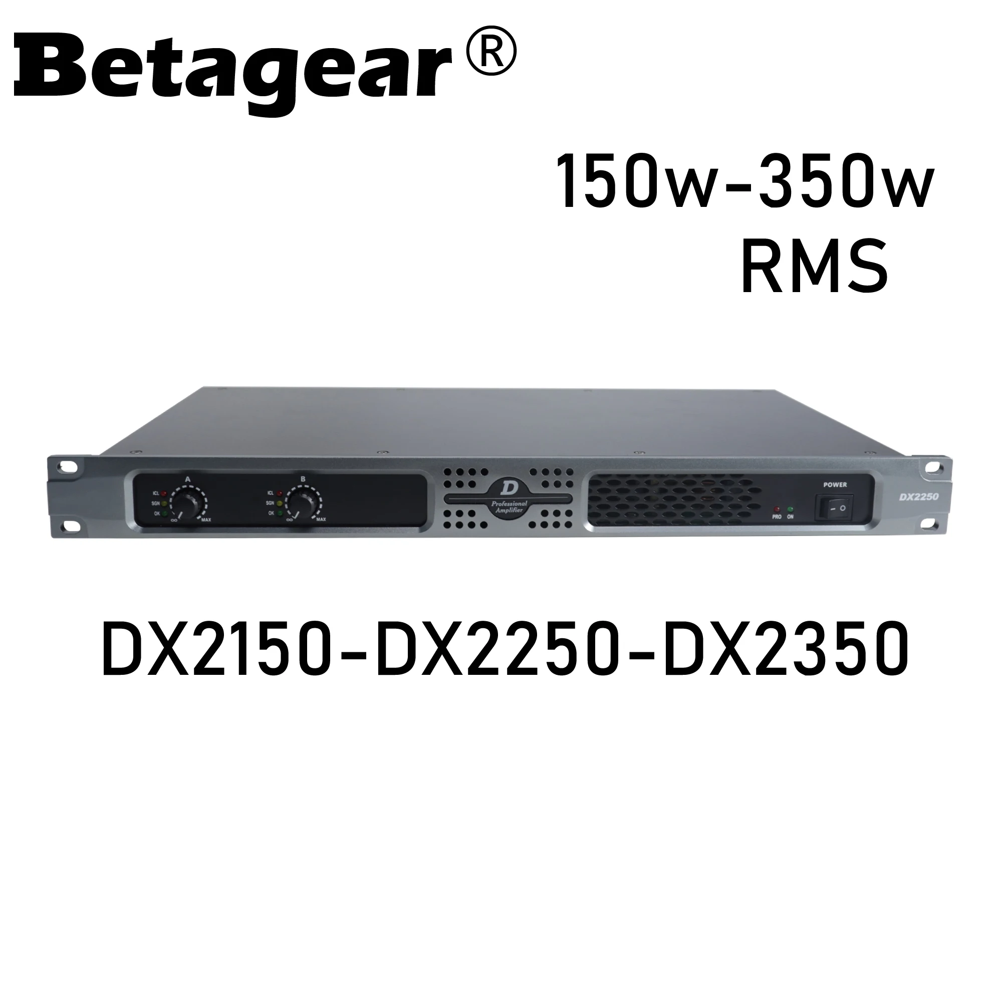 Betagear 2-канальный усилитель мощности 150-350 Вт профессиональный 1U класса D аудио DJ