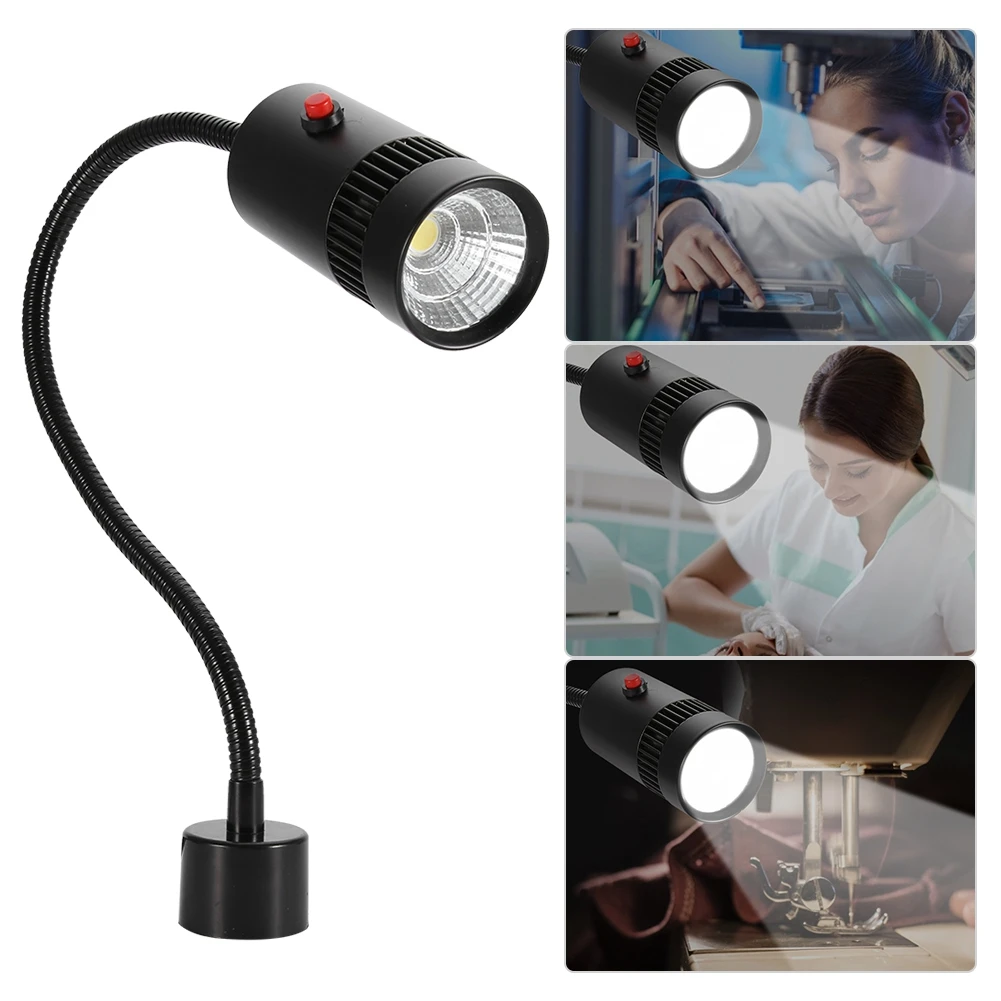 7W 110-220V LED Adjustable Neck Machine Tool Lathes Lamp Magnetic Mount US Plug 360° Omni-Directional Flexible Gooseneck | Освещение