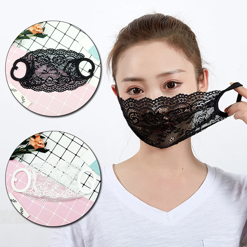 Кружевная маска для защиты рта от пыли 2020 женские тонкие солнцезащитные