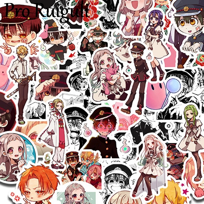 

50pcs Toilet Bound Hanako kun Cartoon scrapbooking Stickers packs Waterproof Skateboard Suitcase Guitar Graffiti decals pasters