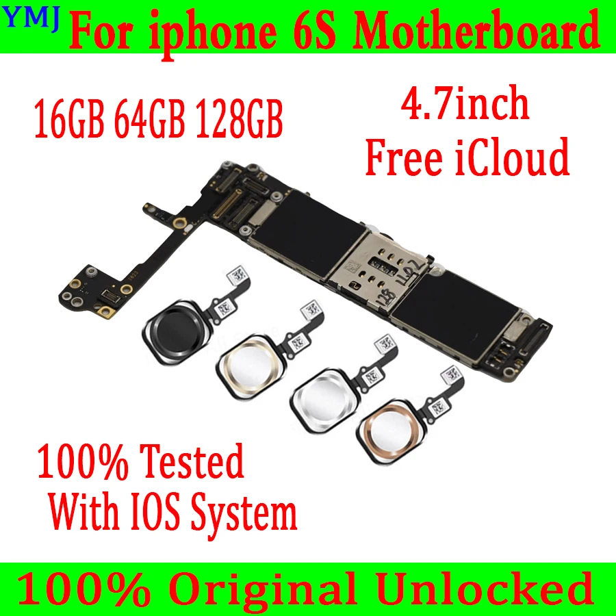 Материнская плата для iPhone 6S основная 16 Гб 64 128 ГБ без/С Touch ID 100% оригинал совместима