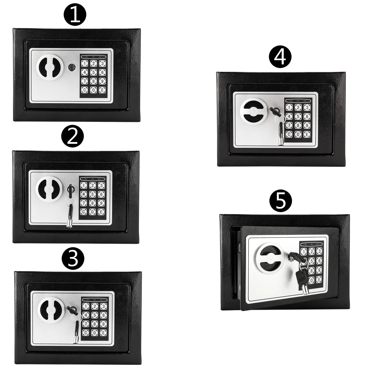 

Safe 17E Home Use Upgraded Electronic Password Steel Plate Safe Box Black