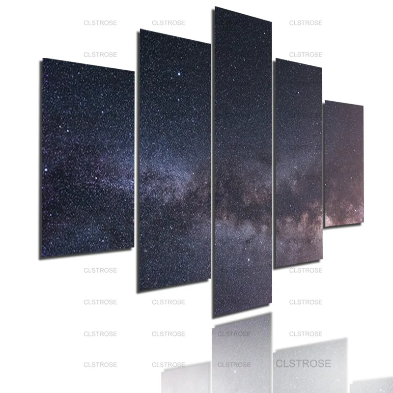 

5Pcs Gray Starry Sky Poster Decoration Home Wall Decoration Painting In Bedroom Living Room Canvas Painting Hd Print