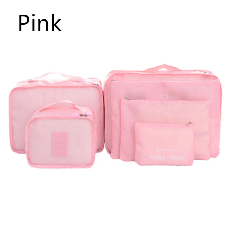 Pink Aprince упаковочный пакет для одежды багаж сумка для хранения сумку для хранения вешей вашего малыша; 6 шт./компл. Костюмы Органайзер Сетчатая Сумка - Color: Pink