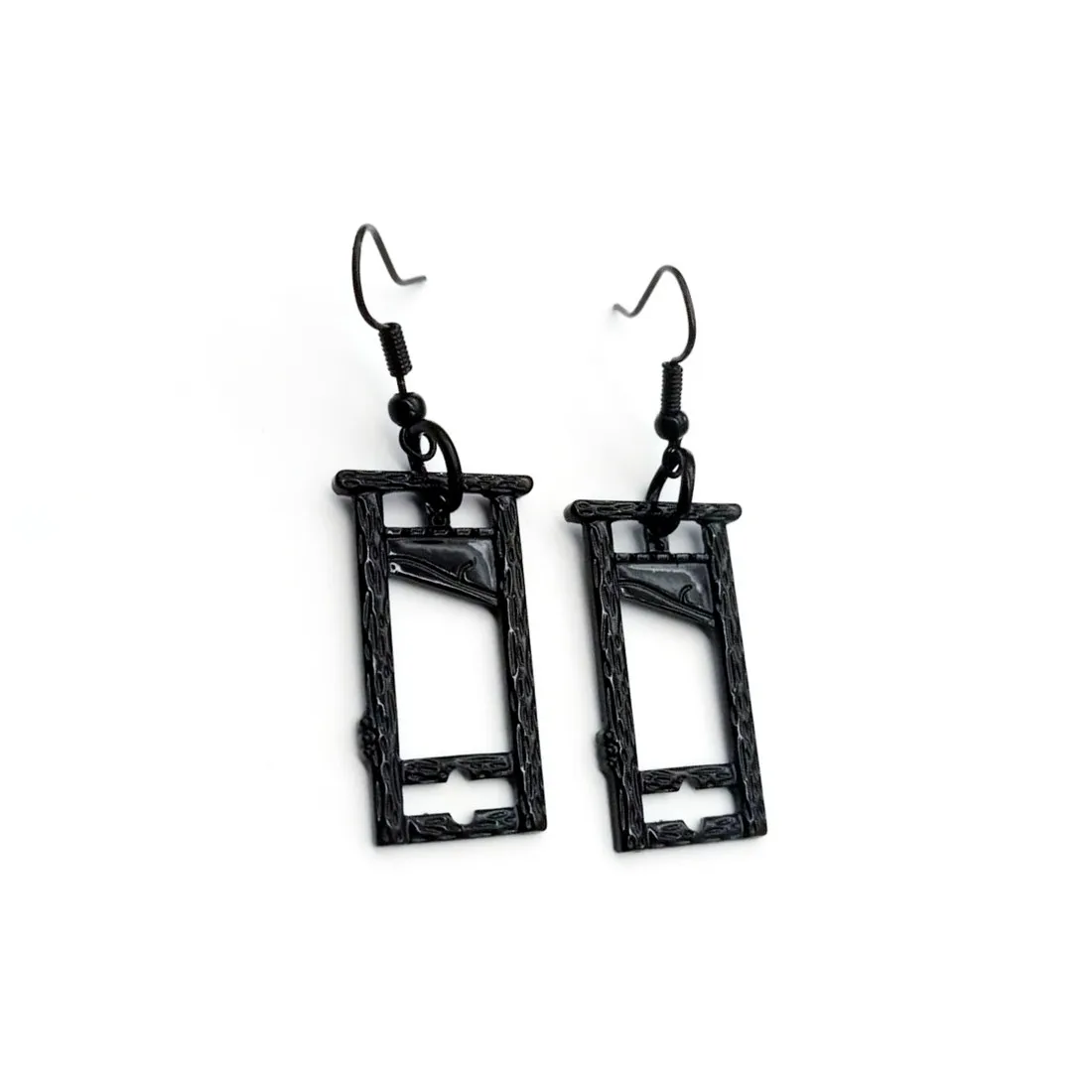 Black Guillotine Earrings,Goth Gifts,Macabre Jewellery,French Revolution,Medieval Jewelry,Dark Academia Earrings,Historical Gift