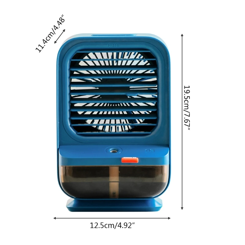 

Water-cooled Air Conditioner Fan Personal Desk Air Cooler Fan 200ML Water Tank Evaporative Humidifier USB Rechargeable