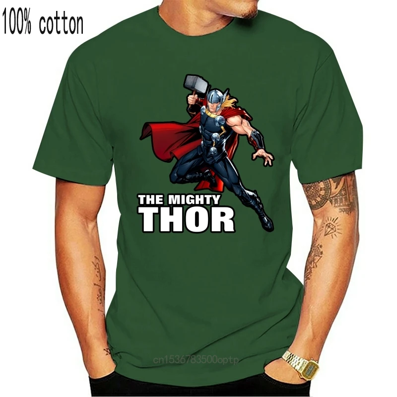 

New Thor T Shirt Thor Leaping with Mjolnir T-Shirt Cotton Mens Tee Shirt Short Sleeve Big Graphic Cute Beach Plus Size Top Tee
