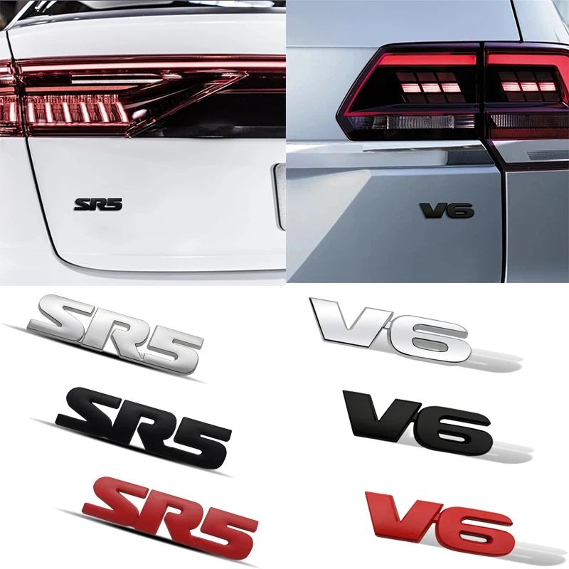 

SR5 V6 Metal Logo Front Grille Car Rear Tail Box Side Decal Badge For Toyota TRD Tacoma Corolla Pickup Sequoia Camry RAV4 Tundra