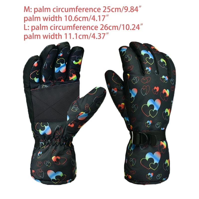 

Men Women Winter Waterproof Snowboard Gloves Contrast Colored Thermal Warm Lining Adjustable Outdoor Skiing Cold Weather Non-Sli