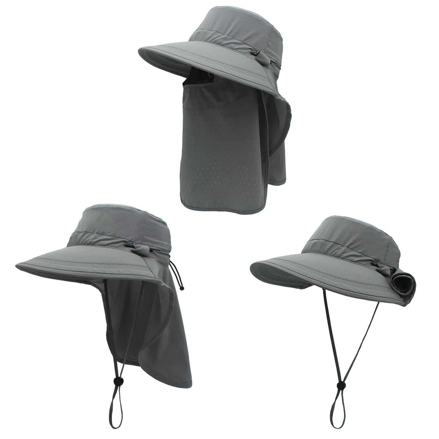 

Outfly New Summer Sun Visor Hat Removable Mask and Neck Multi-functional Outdoor Hat for Women and Men Unisex
