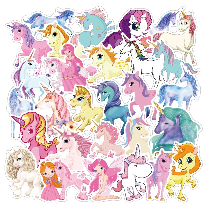 

33PCS Cute Unicorn Anime Stickers Car Motorcycle Travel Luggage Phone Guitar Laptop Waterproof Classic Toy Kid Sticker Gift