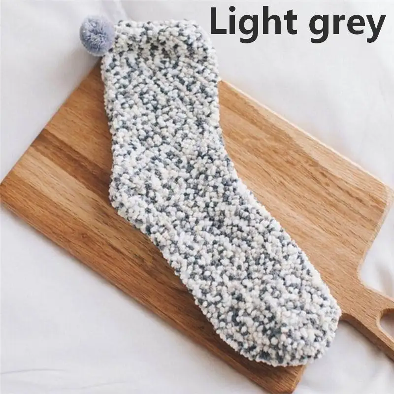 9Colors Winter Women Girl Coral Fleece Terry Breathable Cake Shaped Thickening Floor Socks Cute Cotton | Женская одежда