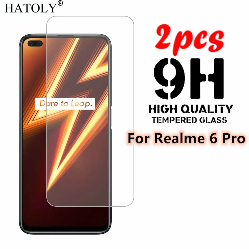 HATOLY 2 uds vidrio templado para Realme 6 Pro Ultra-Delgado Protector de pantalla para OPPO Realme 6 Pro pel&iacute;cula endurecida Realme 6 vidrio-0