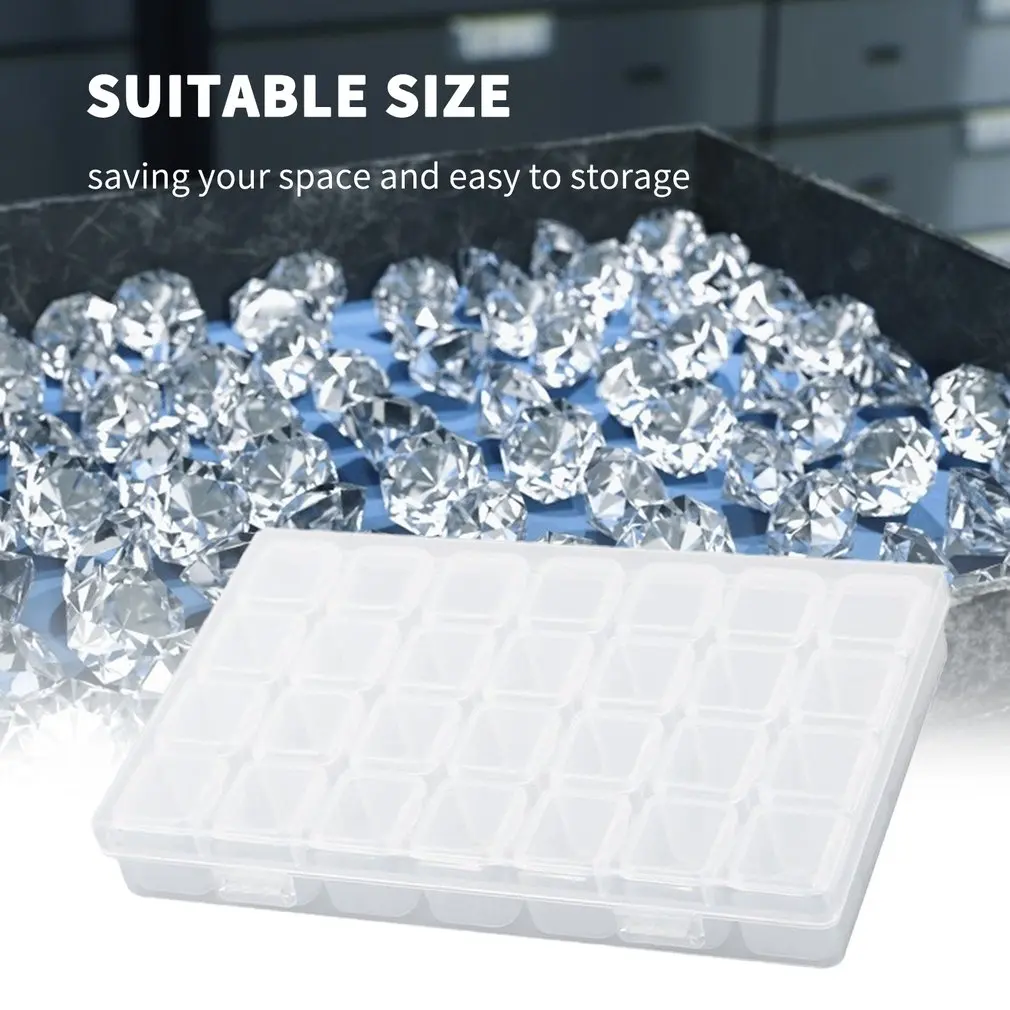 28 слотов Ювелирные изделия с бриллиантами живопись аксессуары коробка Вышивка