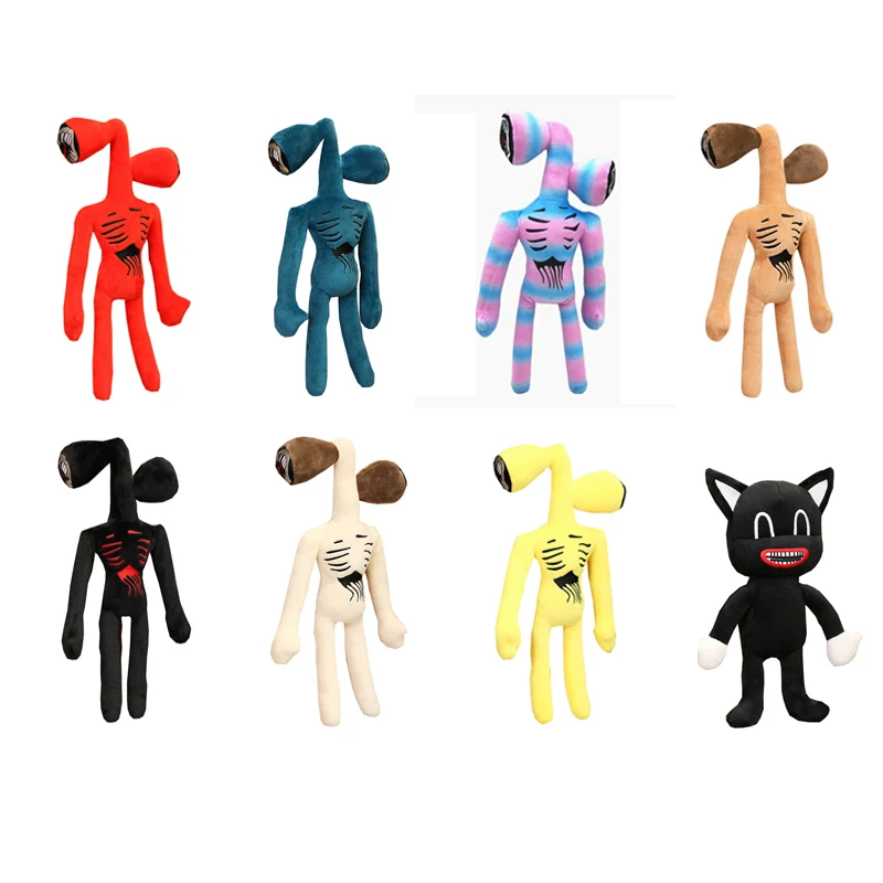 

13.8Inch Siren Head Plush Toy Long Horse White Black Sirenhead Stuffed Doll Horror Character Figures SCP 173 Pegatinas Plush Toy