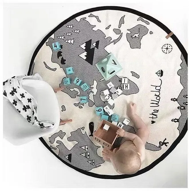 Карта мира Хлопковое одеяло для ползания напольный ковер детские игровые