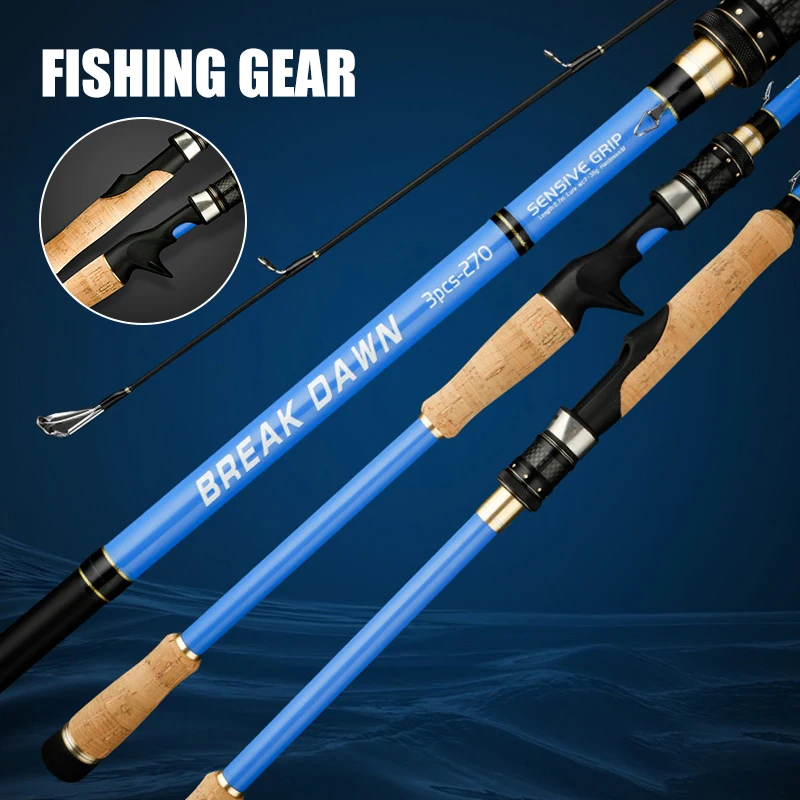 

1.8/2.1/2.4/2.7/3.0M Ultra-light Long Cast Seeker 3-Section Portable Telescopic Fishing Rod Carbon Fiber Lure Rod BHD2