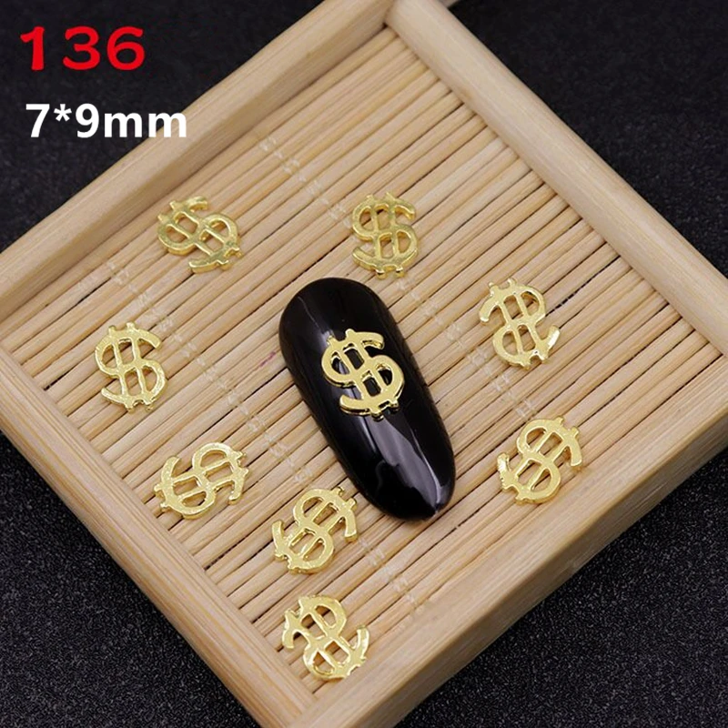 20 штук монету доллар 3D нейл-арта украшения из очаровательного сплава дизайн