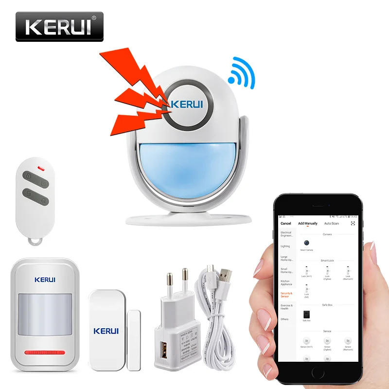 KERUI 120dB Домашняя безопасность PIR сигнализация движения дверной звонок охранный Датчик Детектор Добро пожаловать дверной звонок хост wifi сигнализация